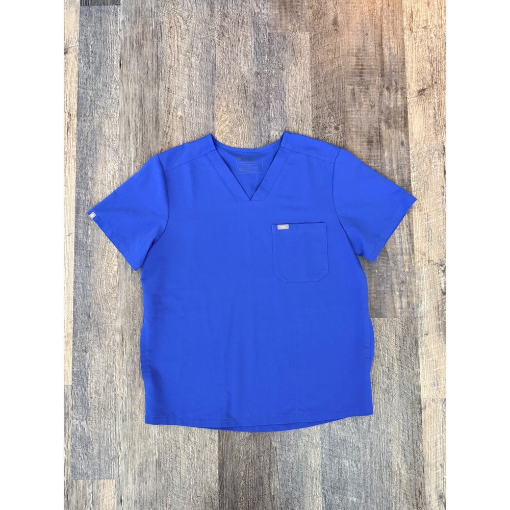 FIGS Mens Leon V-Neck Scrub Top Royal Blue Technical Collection TM3000 Size L